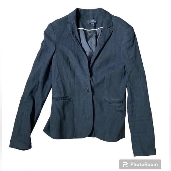 Mexx classic black linen blend button blazer Sz  8 - Picture 1 of 10